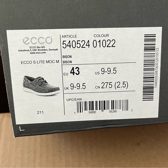 New Ecco Lite Men’s Boat Shoes Size EU 43 US 9-9.5 - Picture 2 of 13